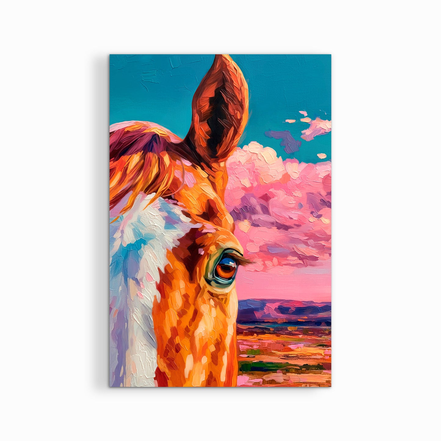 Modern western horse art print on gallery-wrapped canvas